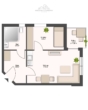 Grundriss - Barrierefreie 2-Zimmer-Wohnung mit Balkon und Aufzug – attraktive Kapitalanlage in Laatzen