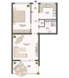 Grundriss - 2-Zimmer-Wohnung mit Loggia in zentraler Lage von Langenhagen