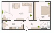 Grundriss - Vermietete 2-Zimmer-Wohnung mit Tiefgarage und Wasserblick